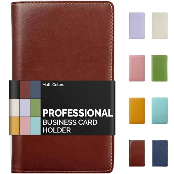 Sooez Leather Professional Business Card Book Holder Organizer