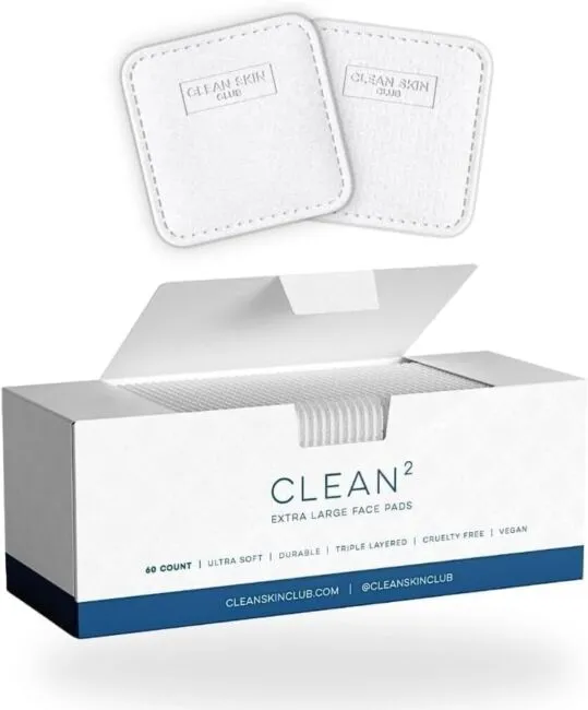 Clean Skin Club Clean² Pads 2.0 [NEW &amp; IMPROVED EDGES] 60 Count (Pack of 1) 