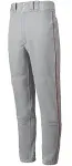 Mizuno Men's Premier Piped Baseball Pant, Grey/Red / XS