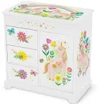 Giggle & Honey Unicorn Musical Jewelry Box for Girls - Unicorn Toys for Girls Age 4-6 - Kids Jewelry Box with Drawers - 9 x 5 x 9.3 in