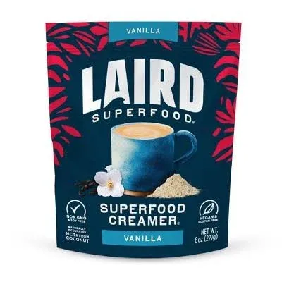 Laird Superfood Coffee Creamer - Dairy-Free Vanilla, Gluten-Free, Non-GMO - 8oz Bag