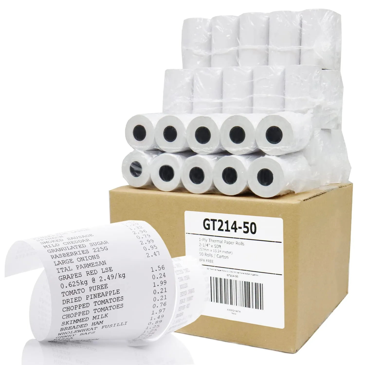 Gorilla Supply Thermal Paper Receipt Roll 2-1/4&#034; x 50&#039; 2 1/4&#034; X 50&#039;, 50 rolls 