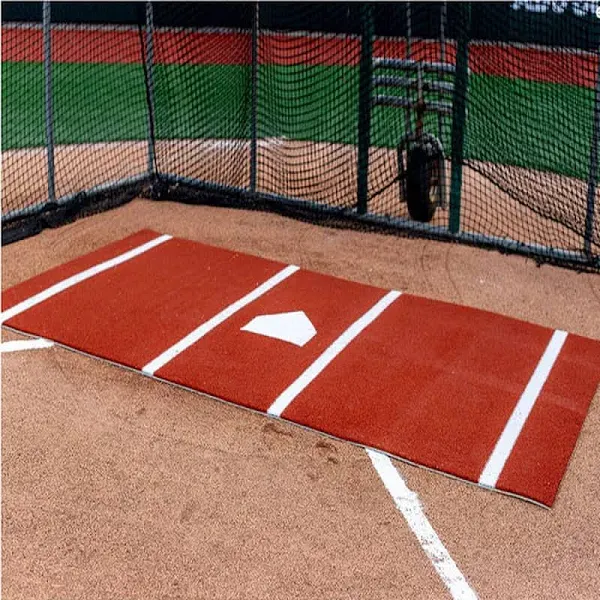 All Turf Mats Pro Ball Baseball / Softball Hitting Batting Cage Field Mat Clay 6 Feet x 12 Feet