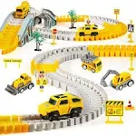 260 PCS Construction Race Tracks For Kids Toys 2 Electric Cars 4 Construction Cars