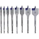 Irwin Speedbor Carbon Steel Spade Bit Set Quick-Change Hex Shank 8 pc