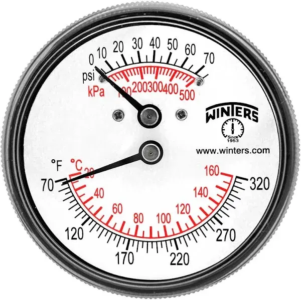 WINTERS TTD Series Steel Dual Scale Tridicator Thermometer