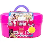 Barbie Cosmetic Case by Horizon Group USA, DIY Beauty Kit for an at-Home Spa Day, Create Your Own Face Sheet Masks, Nail Art & Body Glitter, Includes