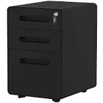 3-Drawer Rolling File Cabinet, Metal Mobile File Cabinet with Lock