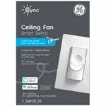 GE Cync Alexa Google Wi-Fi Smart Ceiling Fan Switch White Free Shipping