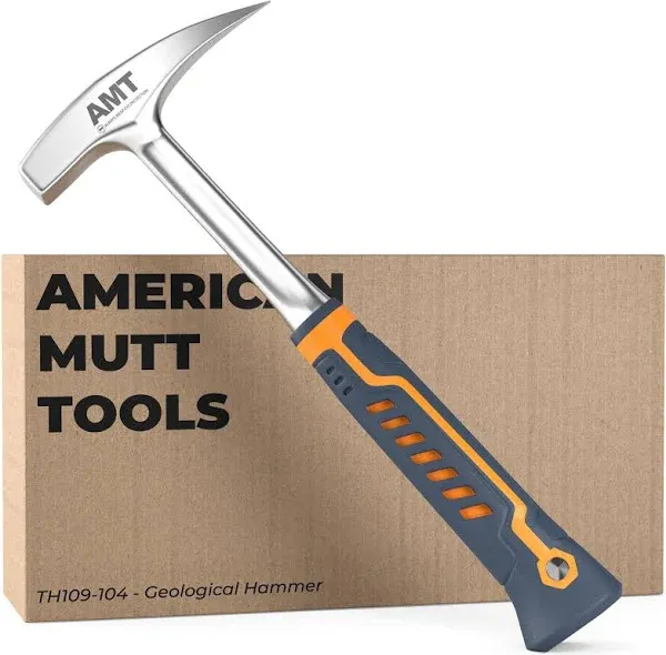 American Mutt Tools Rock Hammer – Heavy Duty 22oz Rock Pick Hammer – Geology Ham