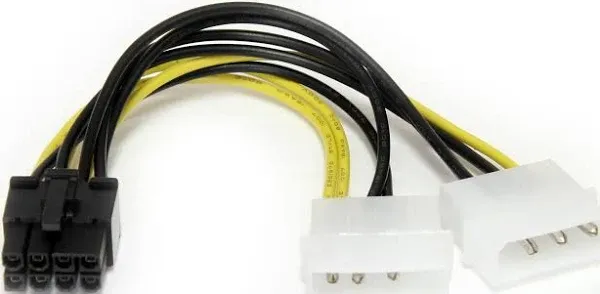 StarTech.com 6in LP4 to 8 Pin PCI Express Video Card Power Cable Adapter LP4PCIEX8ADP