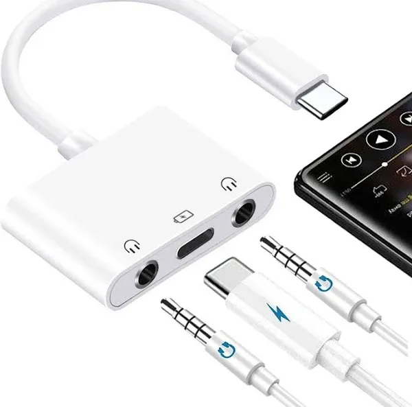 3-in-1 USB C to 3.5mm Headphone Splitter