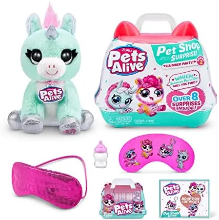 Pets Alive Pet Shop Surprise Unicorn Toys by ZURU Interactive with Electronic 'Speak & Repeat' Animal Playset