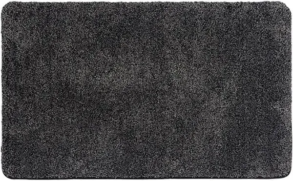 Eurow Trek N' Clean Microfiber Traction Floor Mat, Gray and Black, 36 by 23.5 Inches