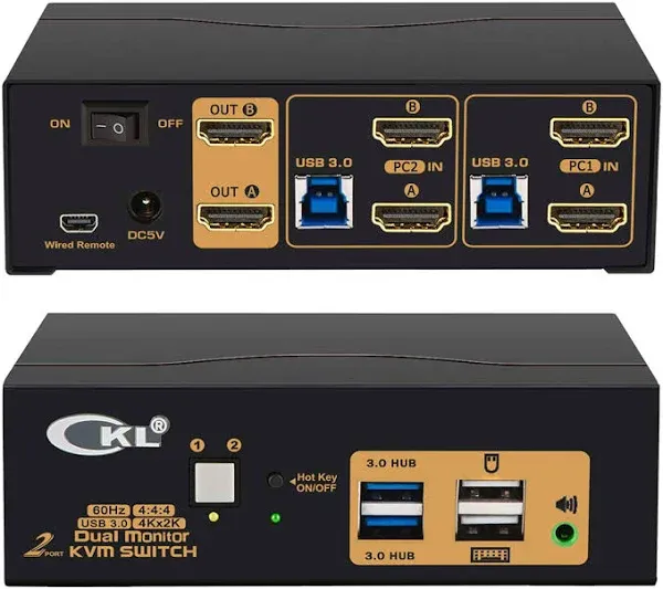 CKL 2 Port USB 3.0 KVM Switch