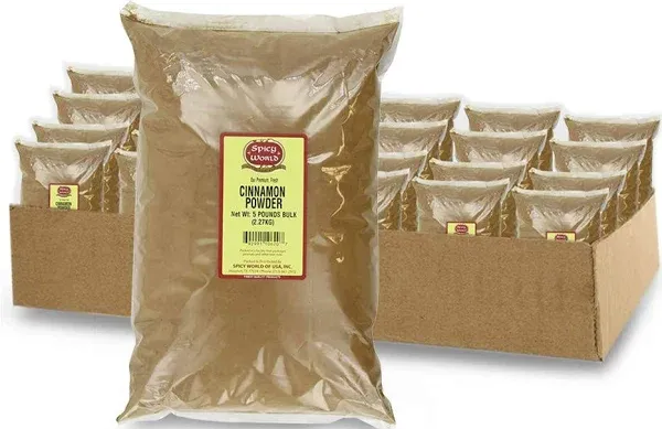 Spicy World Cinnamon Powder 5 Pound Bulk Bag