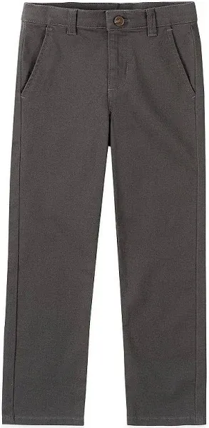 IZOD Flat Front Comfort Waistband Pants Slim Gray {2C11}