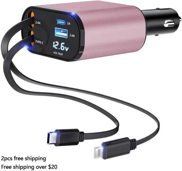 4 in 1 Retractable Car Charger