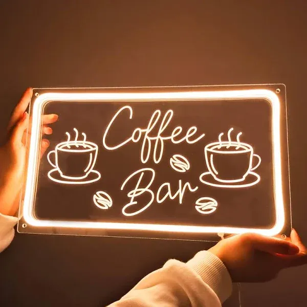  Coffee Bar Neon Sign Light for Restaurant Coffee Shop Cafe Bar Beer Pub Store 