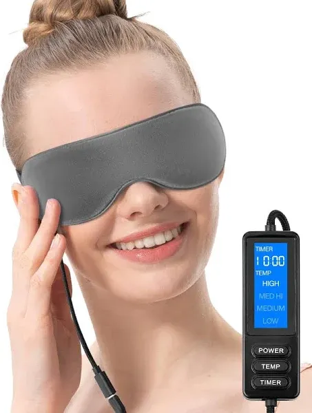 Aroma Season Heated Eye Mask, Warm Eye Compress for Dry Eyes Stye Blepharitis MGD and Blepharitis, Moist Heat Treatment to Unclog Lacrimal Glands (Dark Gray)