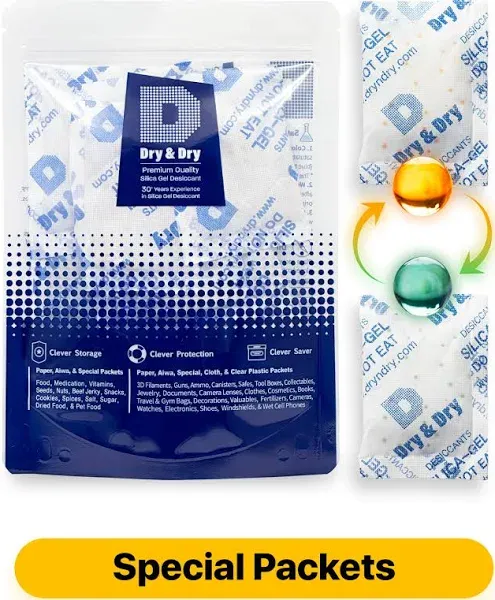 Dry & Dry 20 Gram Orange Indicating Silica Gel Packets