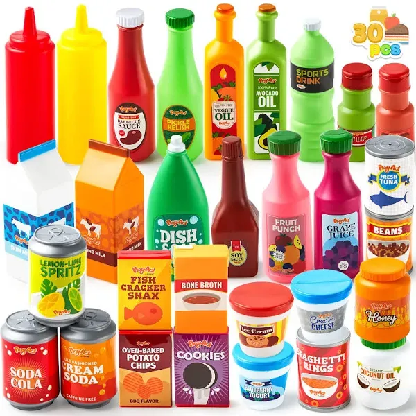 JOYIN Play Food Grocery Cans