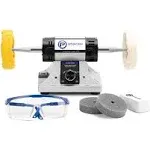 Jewelry Polisher – Adjustable Speed Bench Grinder w Buffs, Wheels &amp; Safety Glass