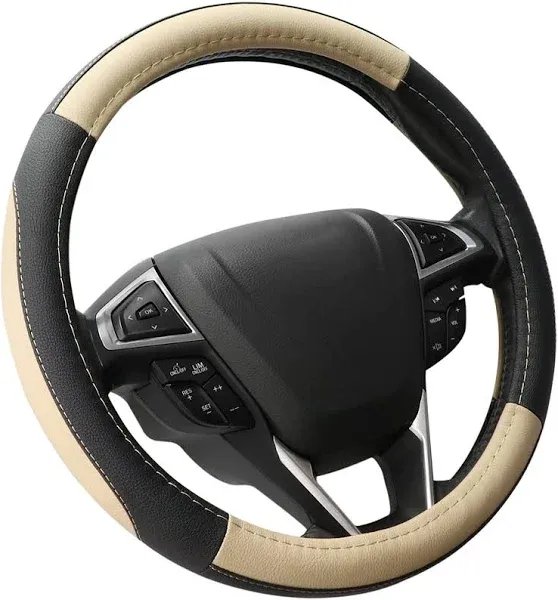 Car Steering Wheel Cover Universal Standard Size 14.5-15 inch, Black and Red ...