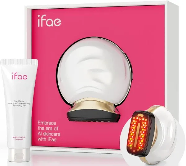 Microcurrent Facial Device Face Lift: iFae 3 in 1 Light Therapy for Face, Portable Face Lift Device for 90 Seconds Lifting, Tightening, Skin Rejuvenation Anti-Aging Wrinkle Skin Salon at Home White