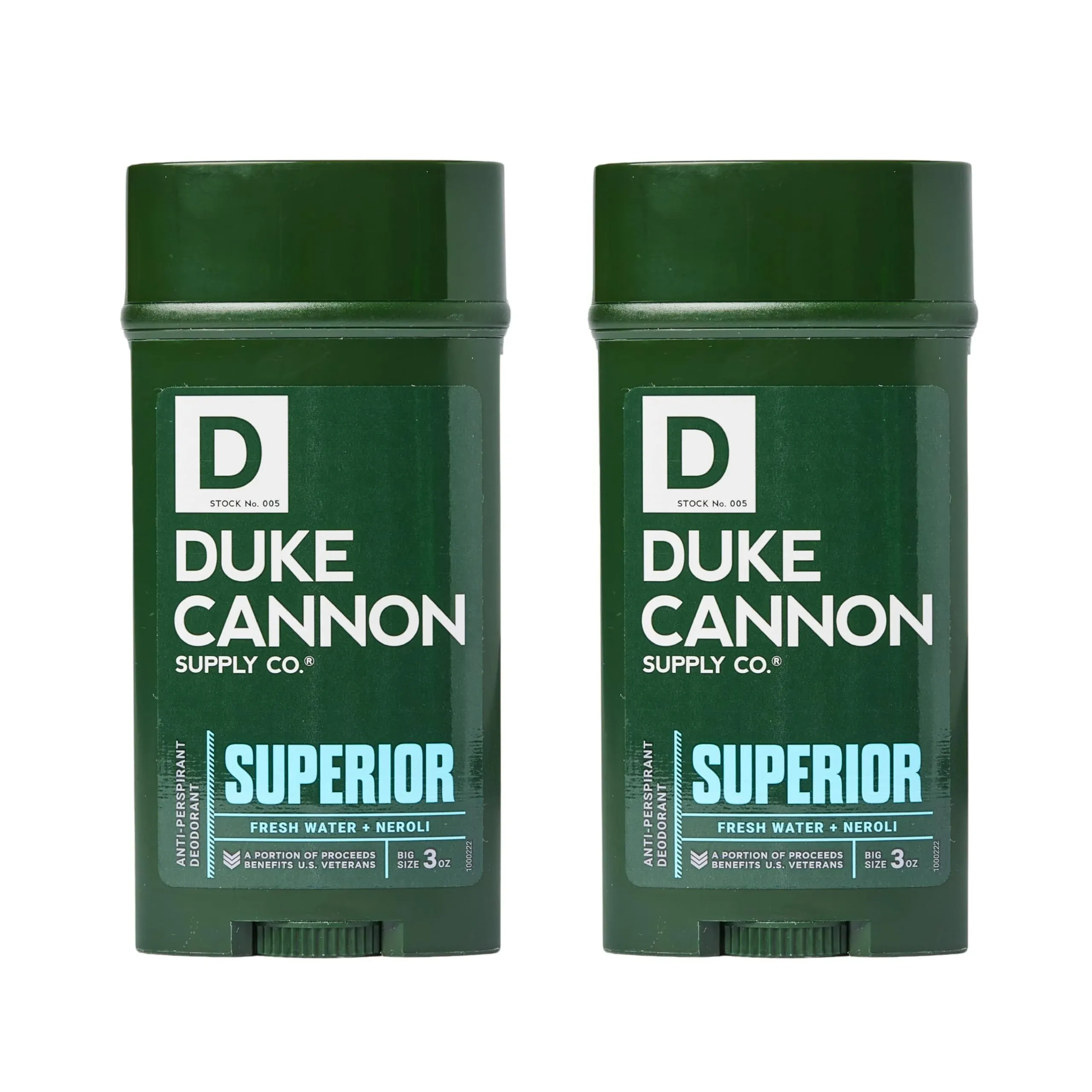 Duke Cannon Supply Co. Anti-Perspirant Deodorant for Men 3 oz. Superior, 2 Pack - Unique Masculine Scent, Odor Control & Soothe Skin