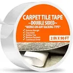 All Flooring Now Double Sided Tape Heavy Duty Carpet Tile Tape 2in x 90ft for Carpet Tiles Rug Tape Rug Gripper Indoor Outdoor Carpet Grip Tape Turf CTT2x90