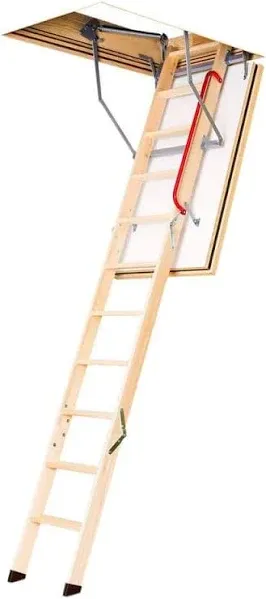 Fakro LWF Fire-Rated Insulated Wood Attic Ladder 7 ft. 5 in. - 8 ft. 11 in., 22.5 in. x 47 in. with 350 lbs. Load Capacity 869716