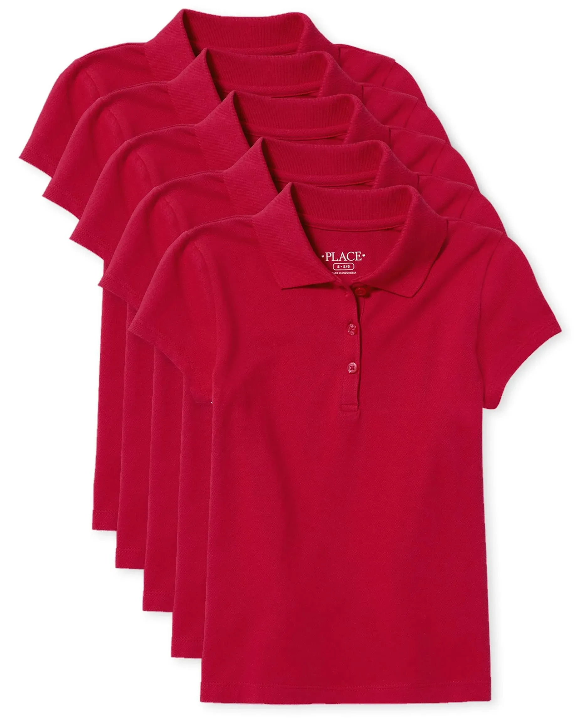 The Children's Place Girls Uniform Short Sleeve Pique Polo