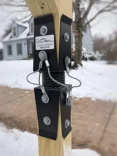 Sno-flex Mailbox Post Spring | Patented Heavy-Duty Protection from Snow Pushed by Plows | for Mail Boxes with 4x4 Wooden Posts | Easy Installation, Hardware Included