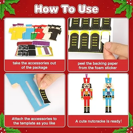 Fennoral 12 Pack Nutcracker Craft Kit