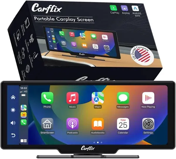 Portable Wireless CarPlay Screen for Car- 10.26 Inch Car Play Screen &amp; Stereo Co