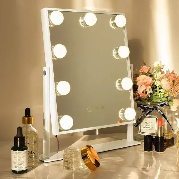 Hansong Vanity Mirror with Lights Lighted Makeup Mirror with 9 LED Bulbs Plug in