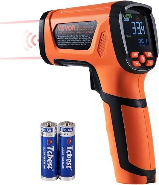 VEVOR Infrared Thermometer -40°F~2732°F Dual Laser Temperature Gun Non-Contact