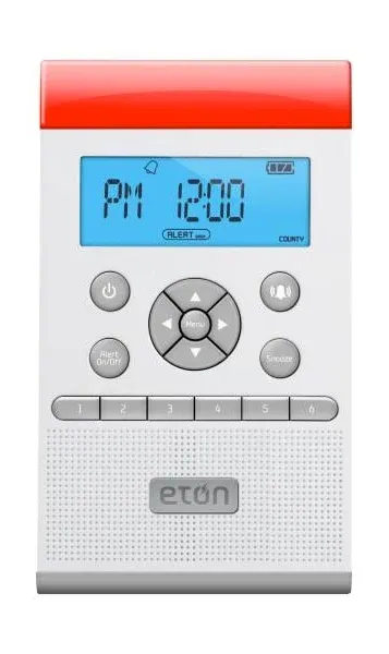 Eton American Red Cross ZoneGuard AM/FM/NOAA Radio, Alarm Clock, Weather Alerts