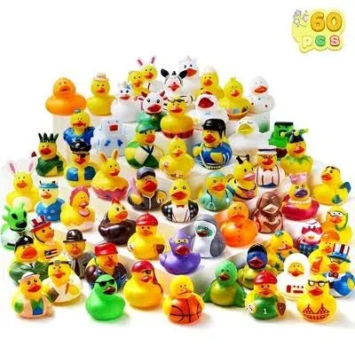 30 Pcs Rubber Ducks, Random Assortment Mini Rubber Duckie Toys 