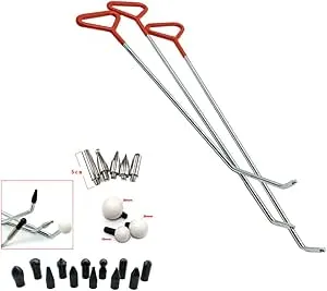 Paintless Dent Repair Tools 6 Pieces of Dent Removal Rods with Awl Head Paintless Dent Removal Kit Car Auto Body Dent Removal of Hail Dents and Door Ding (3pcs Rod 20 pcs Pen)