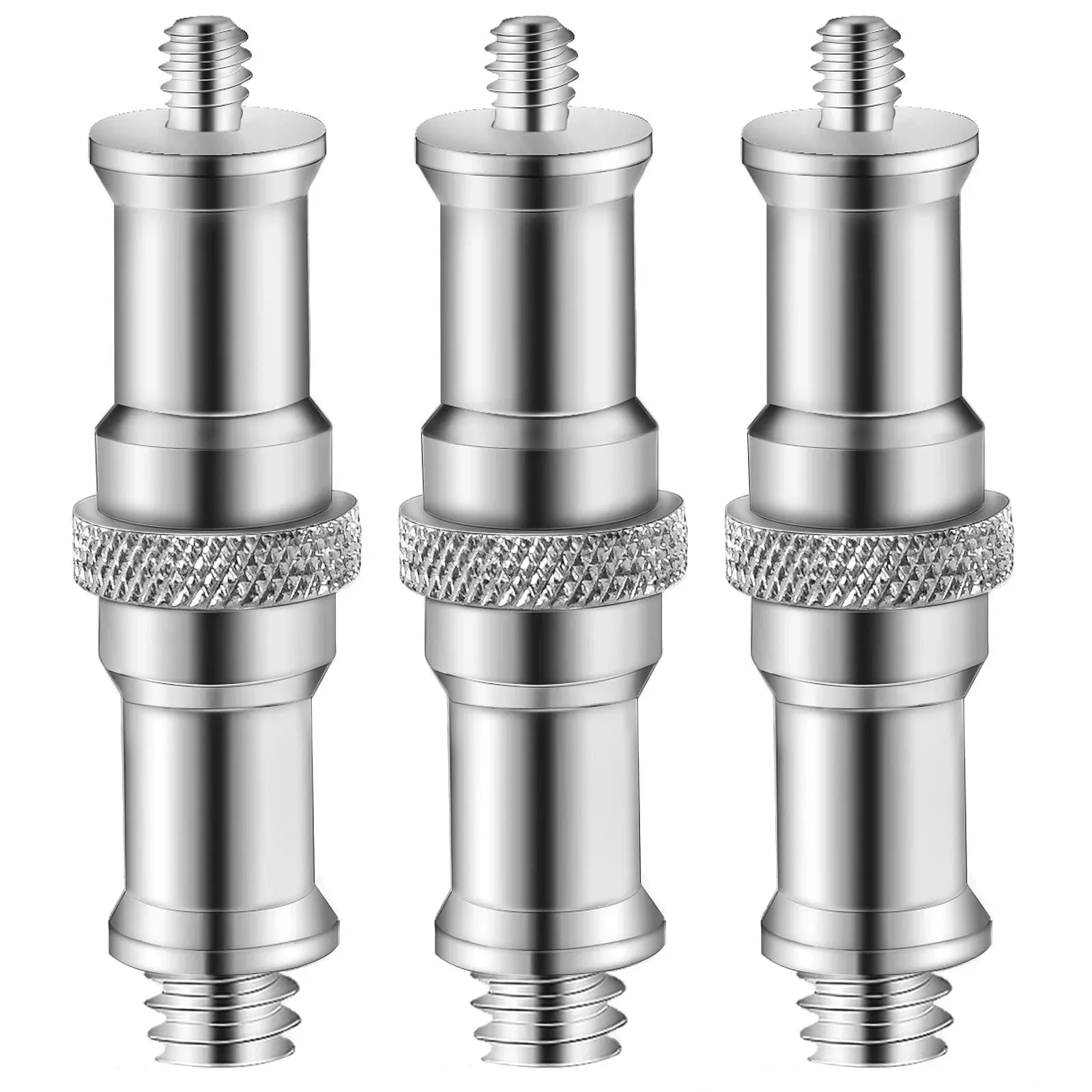 Wellmaking 3 Pieces Standard 1/4 to 3/8 inch Metal male Convertor Threaded Screw ...