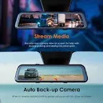 RexingUSA M2 Max - 2-Channel Mirror Dash Cam w/ 12" IPS Touch Screen 4K + 1080p Wi-Fi GPS ADASLoop Recording Backup Camera Parking Mode