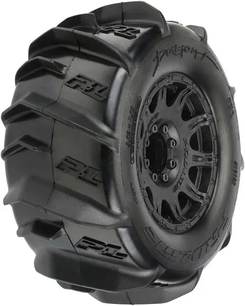 Pro-Line Dumont F/R 3.8" MT Tires Mounted 17mm Blk Raid (2-1/8