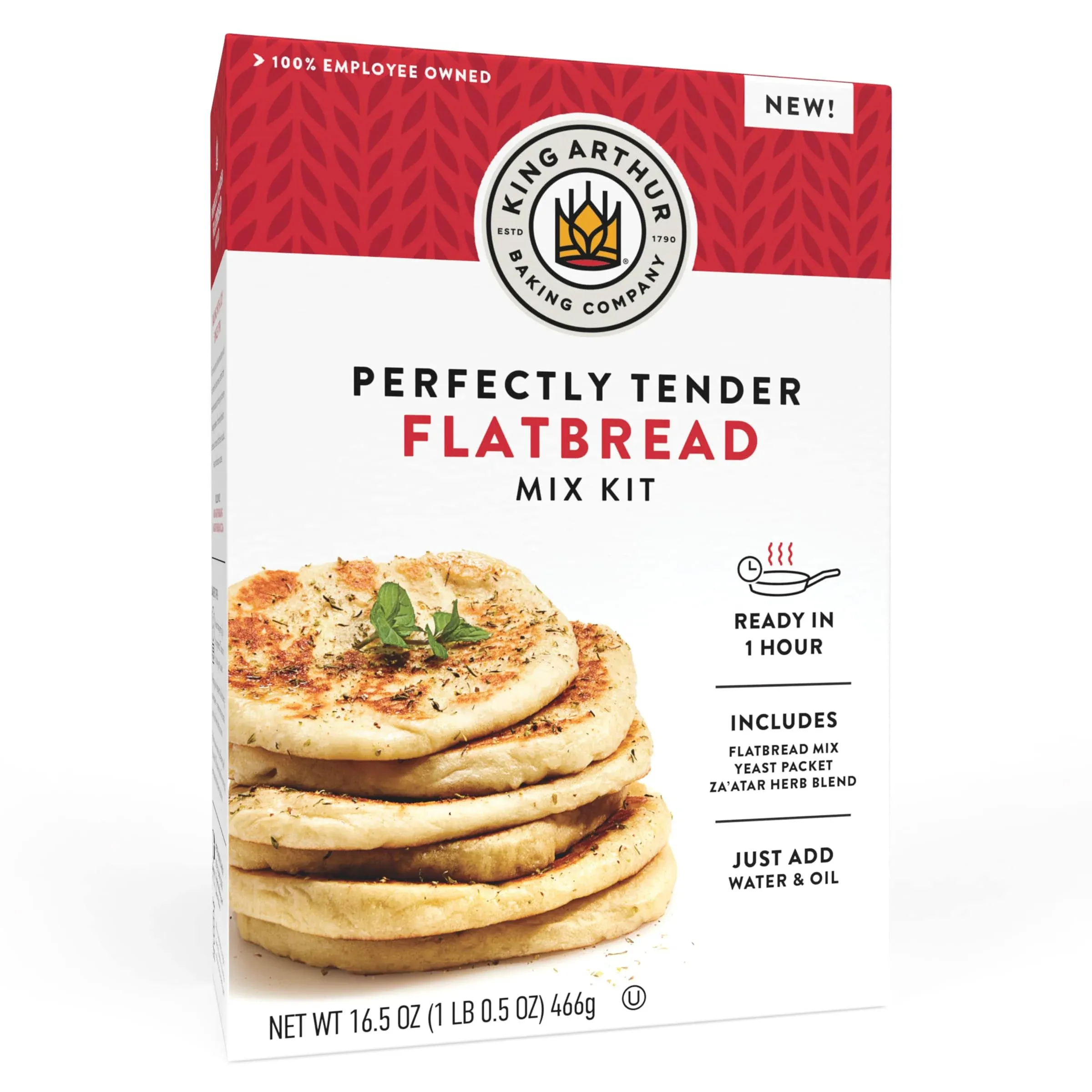 King Arthur Perfectly Tender Flatbread Mix Kit 16.5 oz