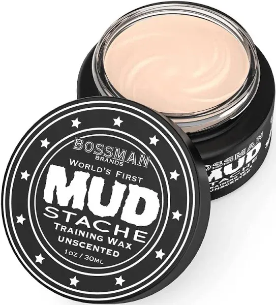 Bossman MUDstache Unscented Mustache Wax – No Pull - Spreads  Assorted Styles 