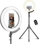 Sensyne 12" Ring Light with 62" Tripod Stand, LED Selfie Circle Light with Strong Magnectic Phone Holder Compatible with Cellphones for Live Stream/Recording/Photography/YouTube/TikTok