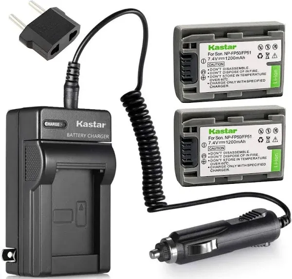 Kastar Battery (2-Pack) and Charger Kit for Sony DVD HandyCam DCR-DVD105 DCR-DVD202E DCR-DVD203 DCR-DVD203E DCR-DVD205 DCR-DVD305 DCR-DVD403 DCR-DVD405 DCR-DVD408 DCR-DVD505 DCR-DVD910 DCR-DVD92