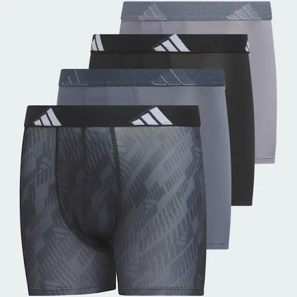 Boys adidas Youth Microfiber Graphic 4-Pack Boxer Brief