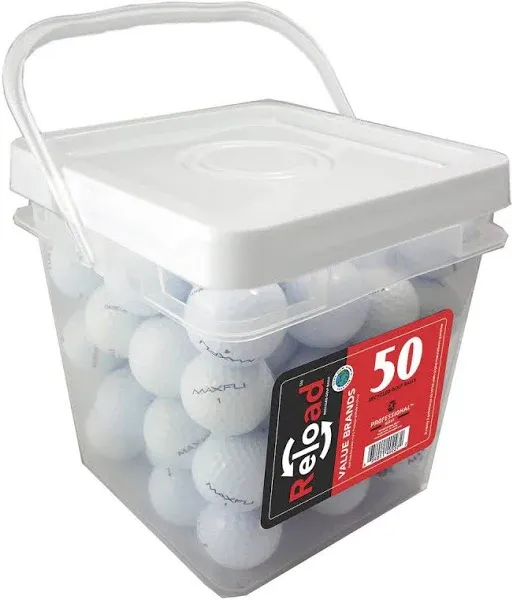 Reload Recycled Golf Balls 50 Ball Bucket, White, One Size